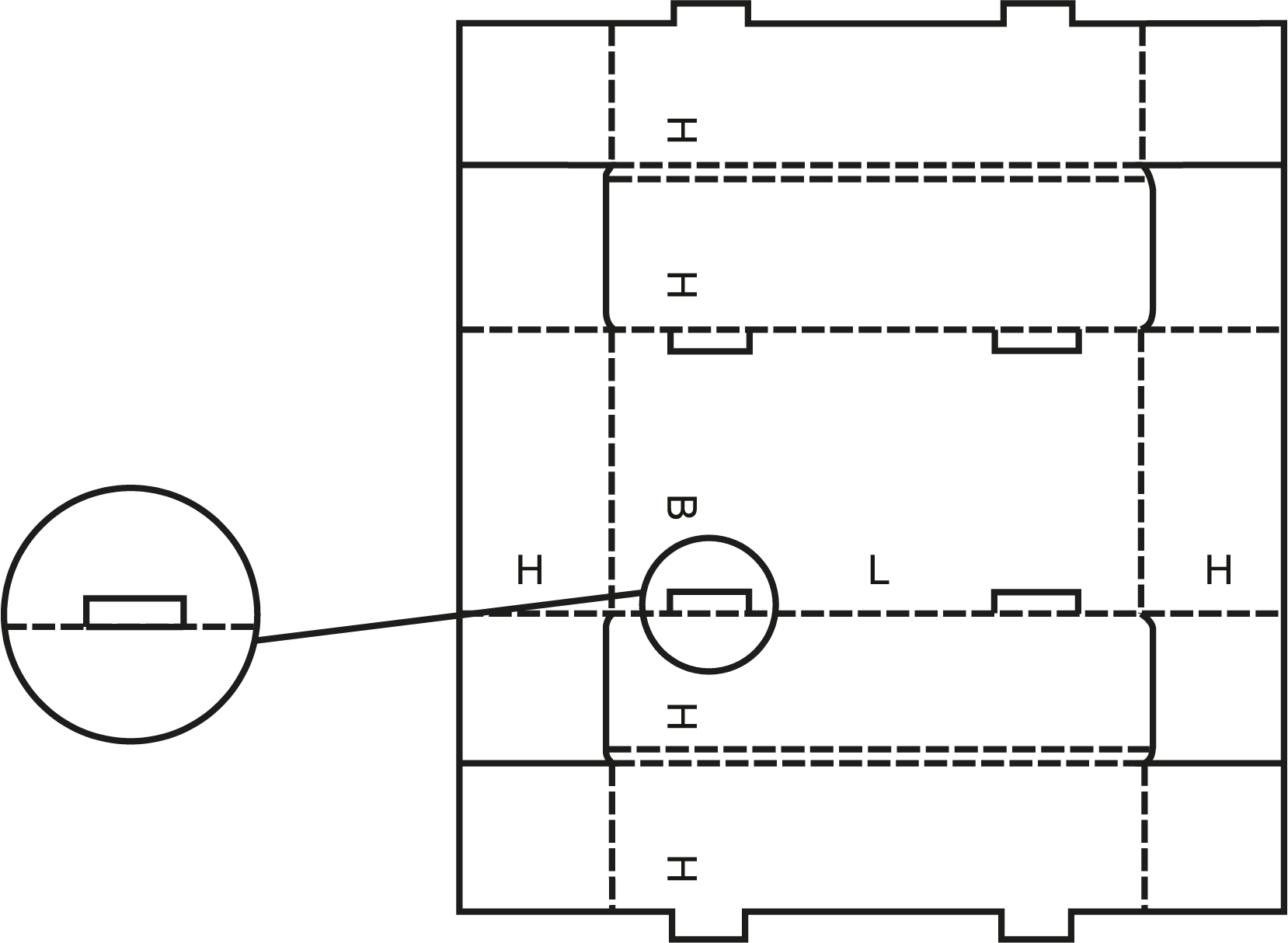 Конструкция короба FEFCO 0424