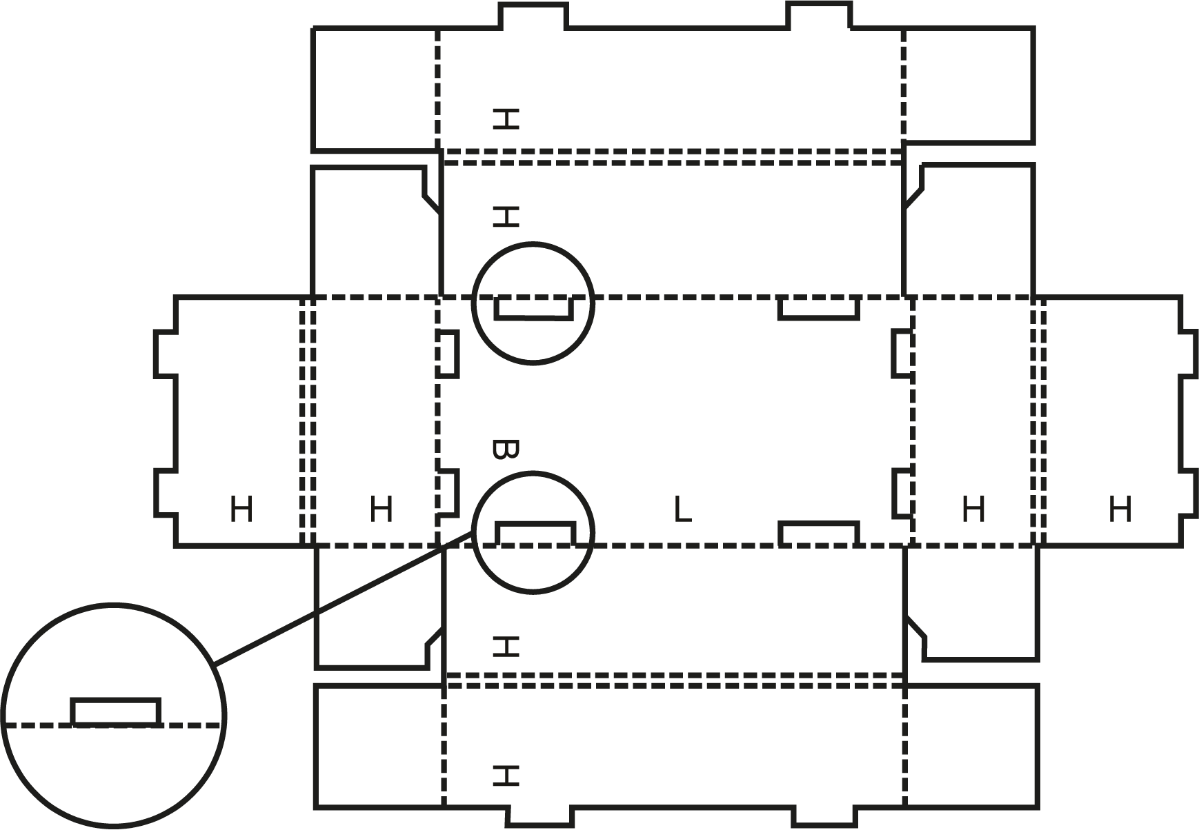 Конструкция короба FEFCO 0425