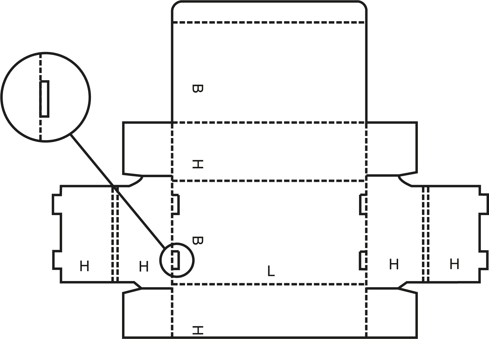 Конструкция короба FEFCO 0421